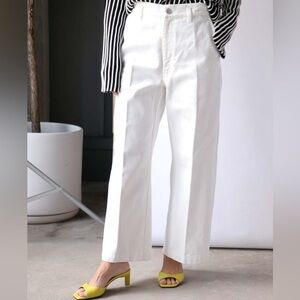 Christian Wijnants Pelanac Cropped Wide Leg Trousers - White Denim, Size 8